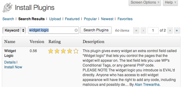 Install Widget Logic