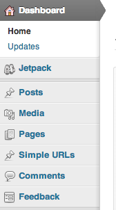 WordPress 3.7 Dashboard Menu