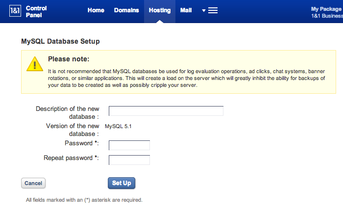 MySQL Administration - Description and Password