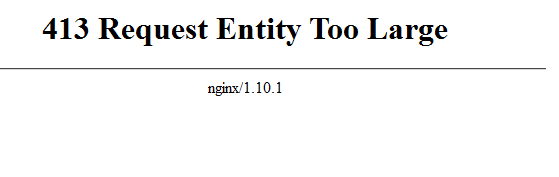 Nginx 413 Request Entity Too Large