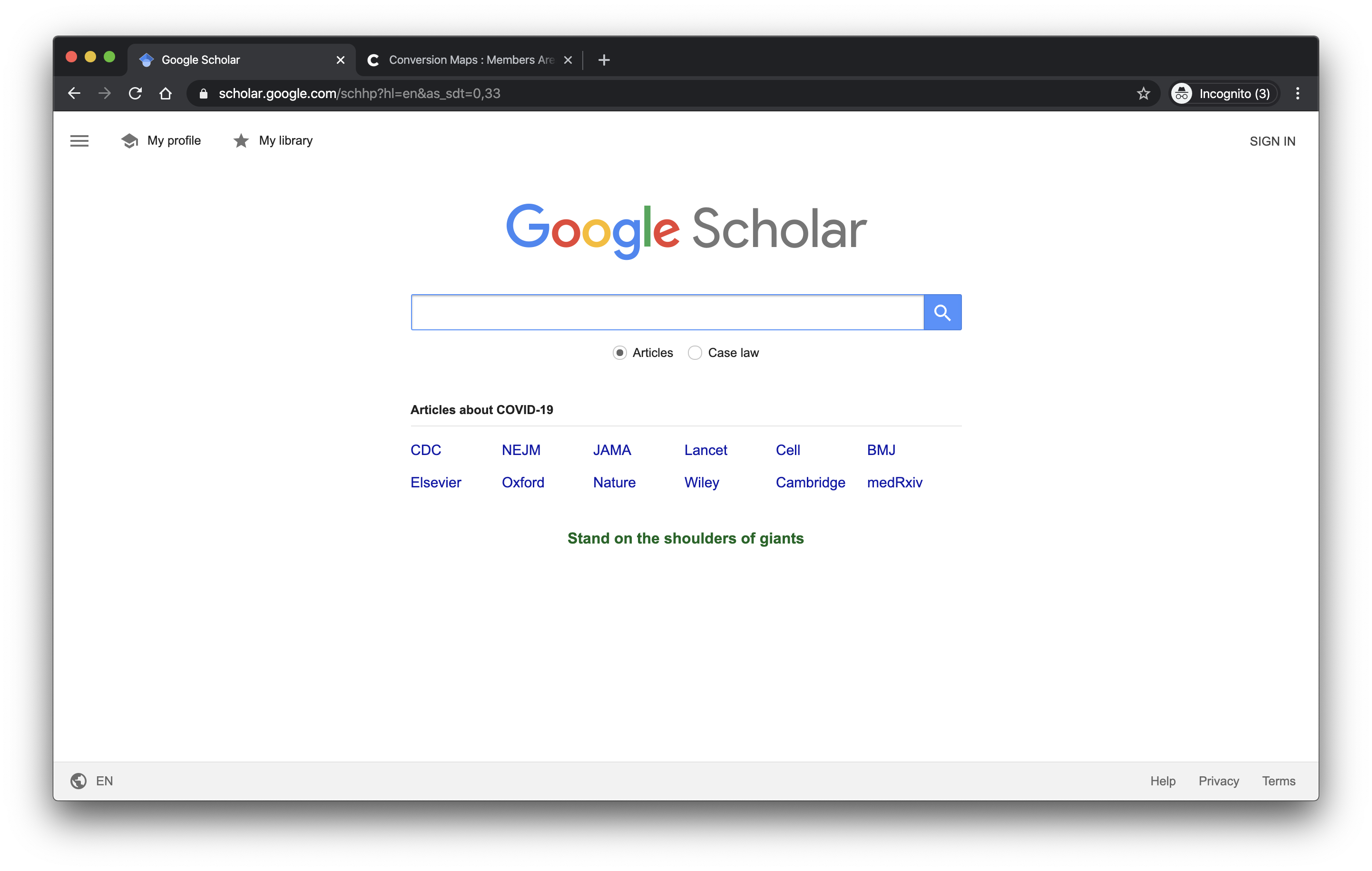 Google scholar profile 2017
